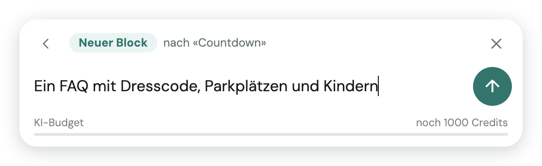 Neuen Block erstellen nach dem Countdown: «Ein FAQ mit Dresscode, Parkplätzen und Kindern»